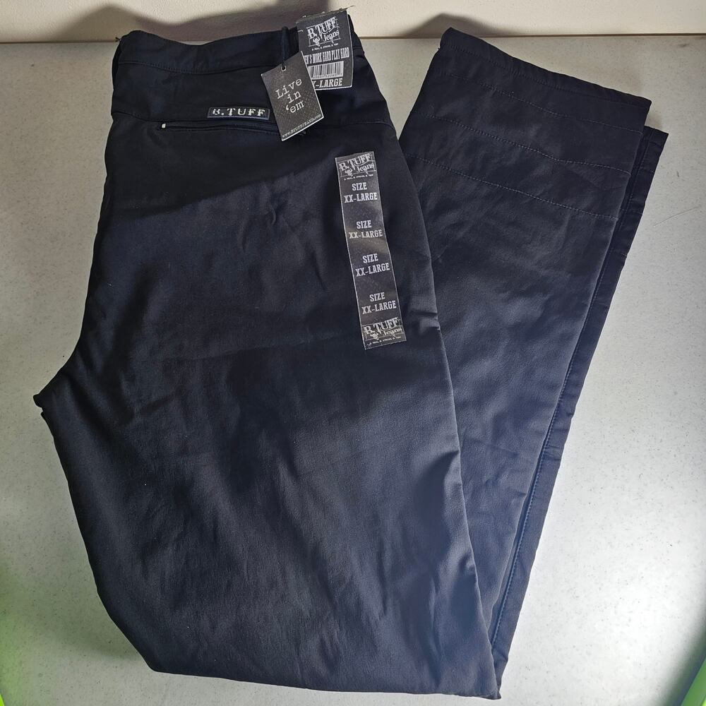 New B. Tuff Western Pants Mens fleece lined Microfiber Black MWHPHD sz XXL